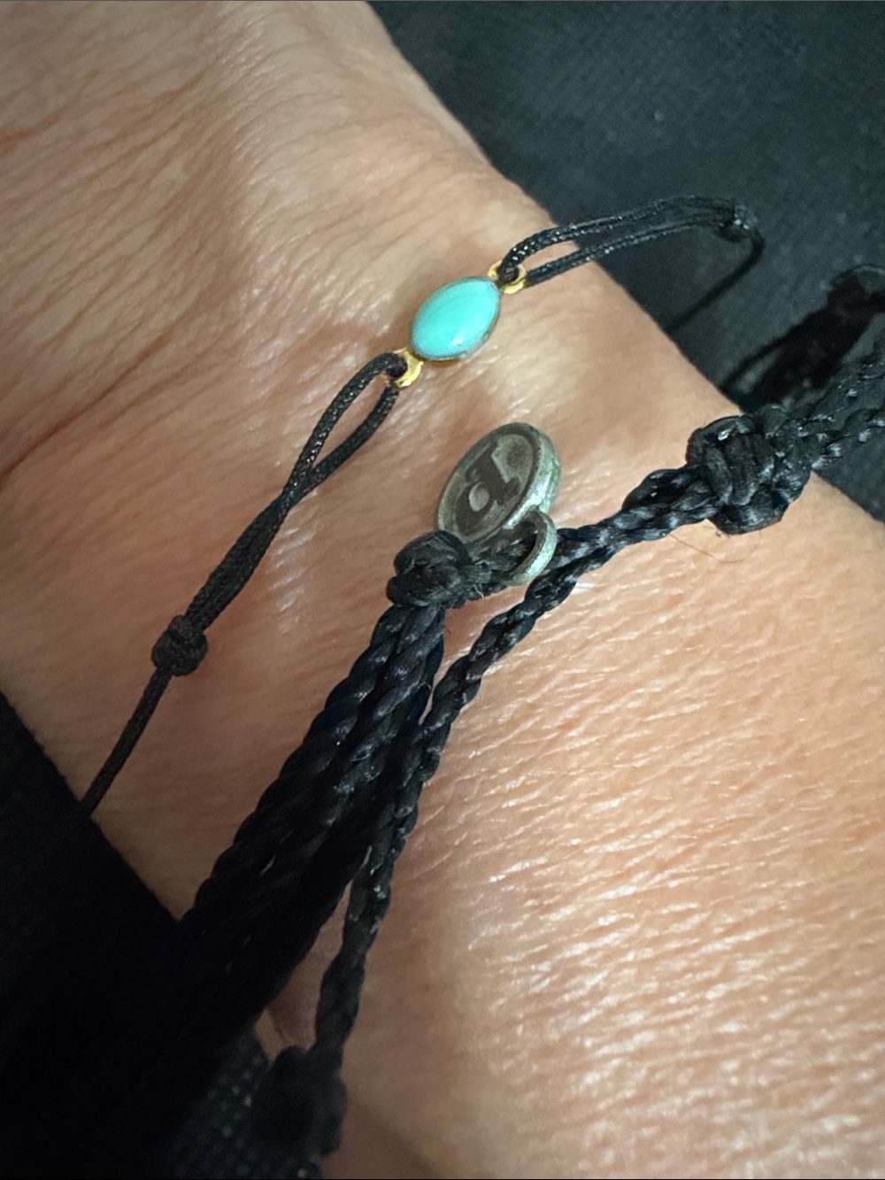 Pura Veda Black rope bracelet & Nilay string bracelet